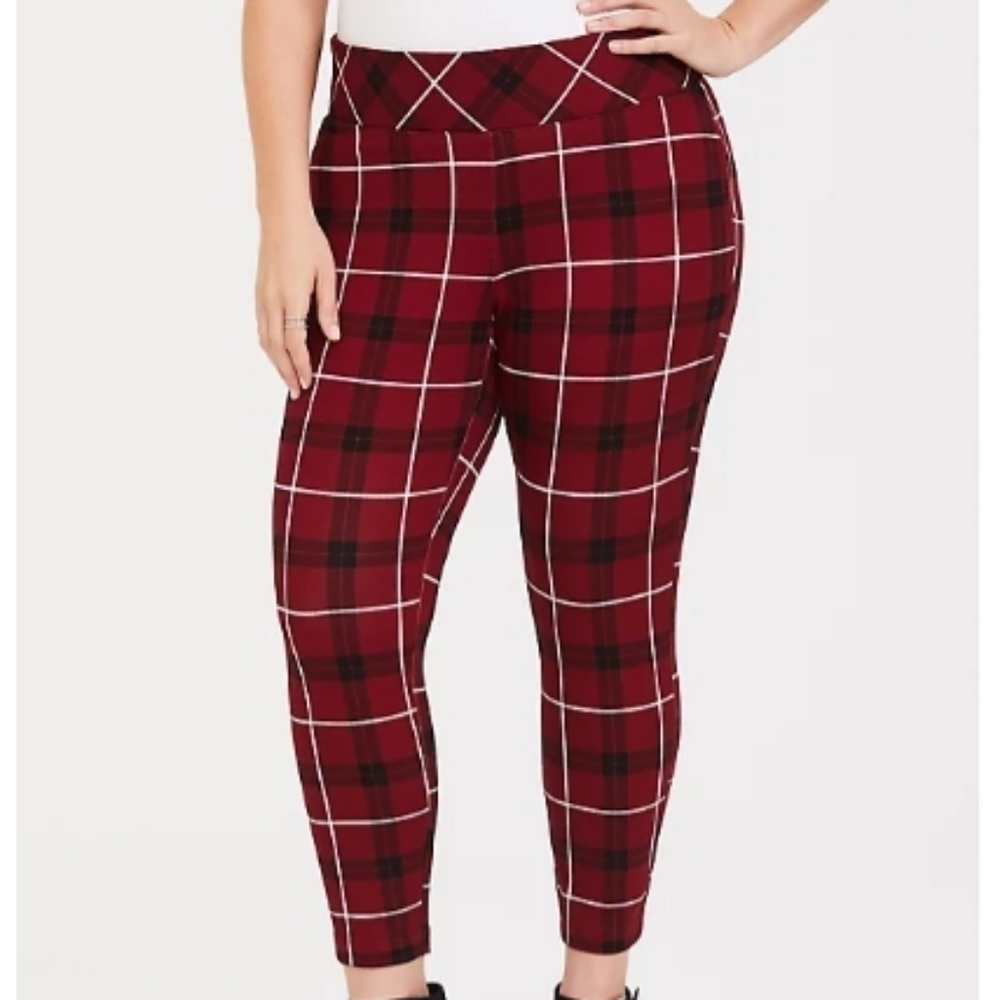 Torrid Plaid Pixie Crop Pants Short Length